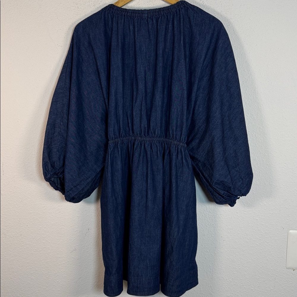 Free People Portia Denim Mini Dress In Indigo Dark Rinse size Small Petite - Picture 4 of 8